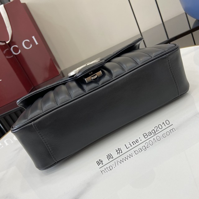 Gucci專櫃古馳最新款Marmont系列絎縫迷你手袋鏈條肩背包 jh2984型號：443497